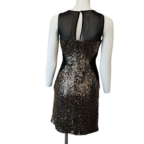 Aidan Mattox Black With Good Sequin Illusion Dress - Picture 7 of 17